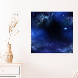 Plakat samoprzylepny Granatowo czarne niebo pełne gwiazd