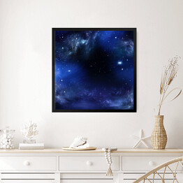 Obraz w ramie Granatowo czarne niebo pełne gwiazd