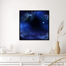 Plakat w ramie Granatowo czarne niebo pełne gwiazd