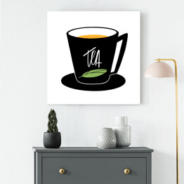 Obraz na płótnie Filiżanka herbaty - ilustracja na białym tle