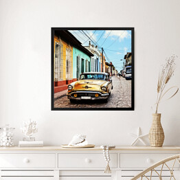 Obraz w ramie Kuba, Trinidad, zabytkowy samochód na ulicy