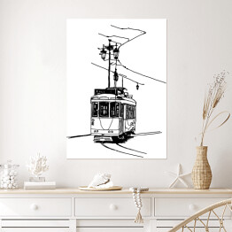 Plakat samoprzylepny Stary tramwaj w Lizbonie