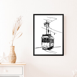 Obraz w ramie Stary tramwaj w Lizbonie