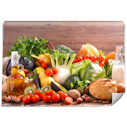 Fototapeta Zrównoważona dieta - owoce i warzywa