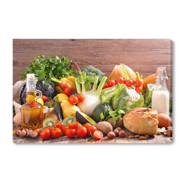 Obraz na płótnie Zrównoważona dieta - owoce i warzywa