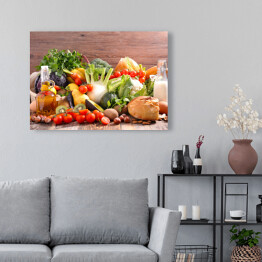 Obraz na płótnie Zrównoważona dieta - owoce i warzywa