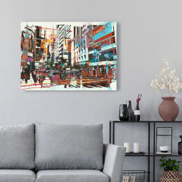 Obraz na płótnie Abstrakcyjne kolorowe miasto