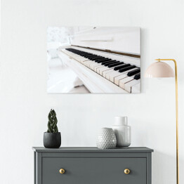 Obraz na płótnie Białe pianino w białym pokoju
