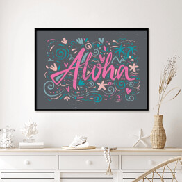 Napis "Aloha" na wzorzystym tle