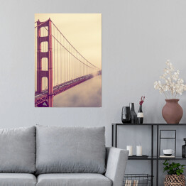 Plakat Golden Gate znikający we mgle