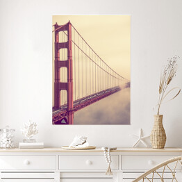 Plakat samoprzylepny Golden Gate znikający we mgle