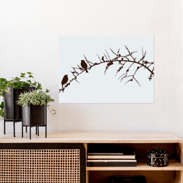 Ptaki na gałęzi sosny - stylowa dekoracja