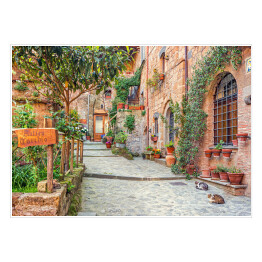 Plakat samoprzylepny Zabytkowe miasto Toskania we Włoszech