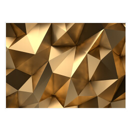Plakat samoprzylepny Złote geometryczne wzory 3D