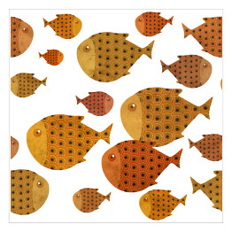 Plakat samoprzylepny Złote ryby z czarnymi łuskami