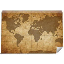 Fototapeta winylowa zmywalna Brązowo beżowa mapa świata