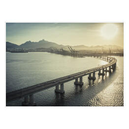 Plakat samoprzylepny Most nad oceanem prowadzącym do Rio de Janeiro