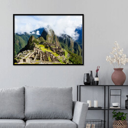 Plakat w ramie Mgliste chmury nad Machu Picchu