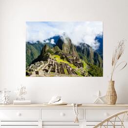 Plakat samoprzylepny Mgliste chmury nad Machu Picchu