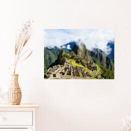 Plakat samoprzylepny Mgliste chmury nad Machu Picchu