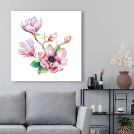 Malowane kwiaty magnolii