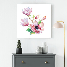 Obraz na płótnie Malowane kwiaty magnolii