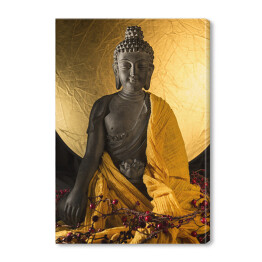 Obraz na płótnie Posąg Buddy w złotych szatach
