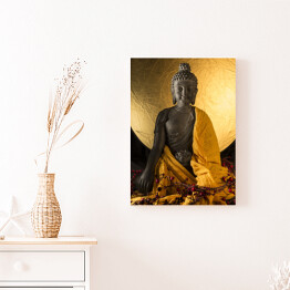 Obraz na płótnie Posąg Buddy w złotych szatach