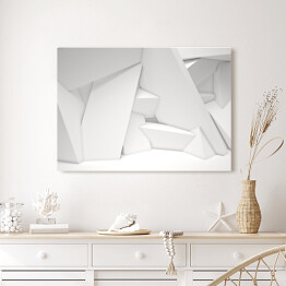 3D geometryczna biała ściana