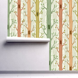 Tapeta samoprzylepna w rolce Kolorowy wzór z pnących drzew