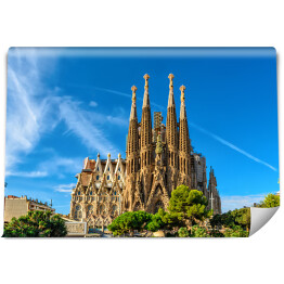 Fototapeta winylowa zmywalna Fasada Katedry Sagrada Familia w Barcelonie w letni dzień