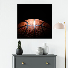 Plakat samoprzylepny Miejscowo oświetlona piłka do koszykówki