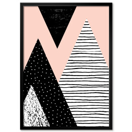 Plakat w ramie Abstrakcyjny geometryczny wzór z różem