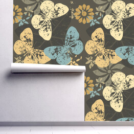 Tapeta samoprzylepna w rolce Wzór z motylami w stylu vintage