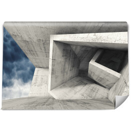 Fototapeta winylowa zmywalna Pomieszczenie betonowe o sześciennych strukturach 3D