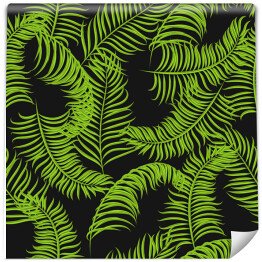Tapeta samoprzylepna w rolce Tropikalne liście na ciemnym tle