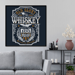 Plakat w ramie Ilustracja w stylu vintage - whisky 