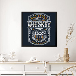 Obraz w ramie Ilustracja w stylu vintage - whisky 