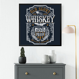 Obraz w ramie Ilustracja w stylu vintage - whisky 