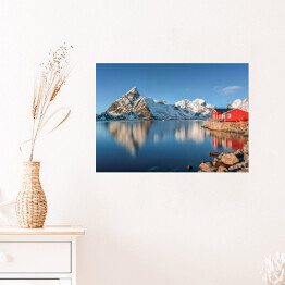 Plakat samoprzylepny Norweska wyspa w piękny dzień