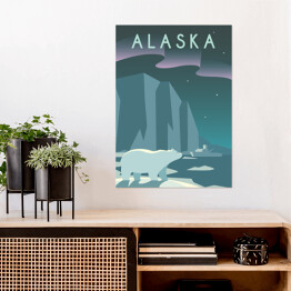 Plakat Podróżnicza ilustracja - Alaska