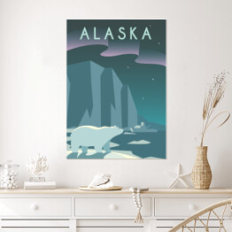 Plakat Podróżnicza ilustracja - Alaska