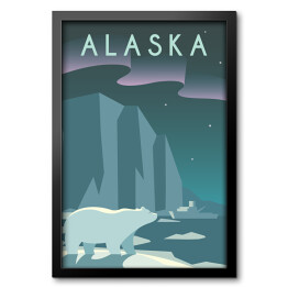 Obraz w ramie Podróżnicza ilustracja - Alaska