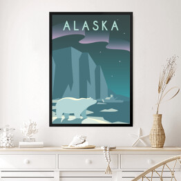 Obraz w ramie Podróżnicza ilustracja - Alaska