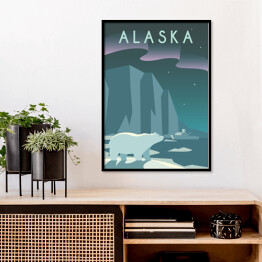 Plakat w ramie Podróżnicza ilustracja - Alaska