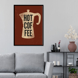 Dzbanek z napisem "Hot coffee" - ilustracja