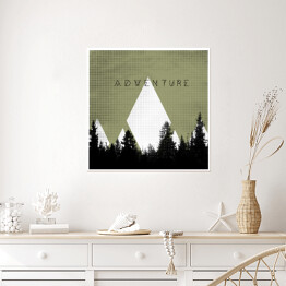 Plakat samoprzylepny Napis "przygoda" nad lasem