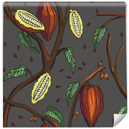 Tapeta winylowa zmywalna w rolce Drzewo kakaowe na szarym tle