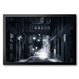 Obraz w ramie Mroczna uliczka w Nowym Jorku nocą