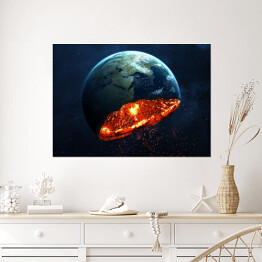 Plakat samoprzylepny Ziemia podczas wybuchu